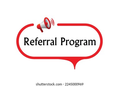 referral program sign on white background