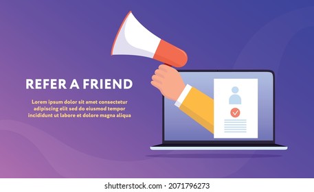 Referral program. Vector illustration with copy space.