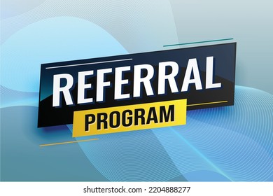 referral program word concept vector illustration with lines modern futuristic 3d style for landing page template ui web mobile app poster banner flyer background gift card coupon label wallpaper