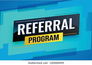 referral program word concept vector illustration with lines modern futuristic 3d style for landing page template ui web mobile app poster banner flyer background gift card coupon label wallpaper