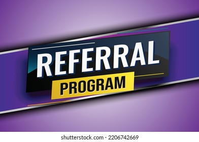 referral program word concept vector illustration with lines modern futuristic 3d style for landing page template ui web mobile app poster banner flyer background gift card coupon label wallpaper