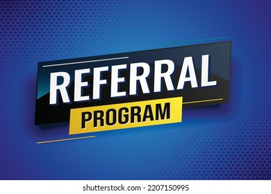 referral program word concept vector illustration with lines modern futuristic 3d style for landing page template ui web mobile app poster banner flyer background gift card coupon label wallpaper