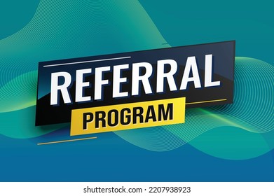 referral program word concept vector illustration with lines modern futuristic 3d style for landing page template ui web mobile app poster banner flyer background gift card coupon label wallpaper