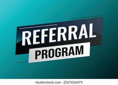 referral program word concept vector illustration with lines modern futuristic 3d style for landing page template ui web mobile app poster banner flyer background gift card coupon label wallpaper	
ref