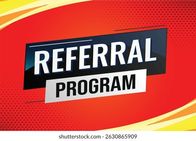 referral program word concept vector illustration with lines modern futuristic 3d style for landing page template ui web mobile app poster banner flyer background gift card coupon label wallpaper	