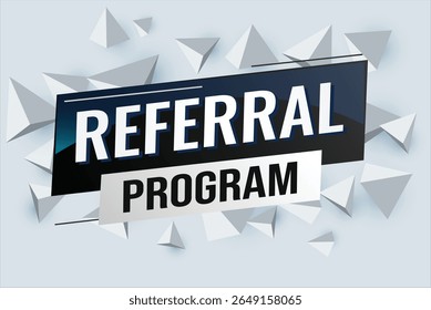 referral program word concept vector illustration with lines modern futuristic 3d style for landing page template ui web mobile app poster banner flyer background gift card coupon label wallpaper 