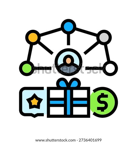 referral rewards color icon vector. referral rewards sign. isolated symbol illustration