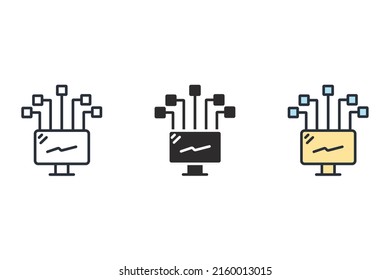 símbolos de iconos de origen de referencia elementos vectores para web infográfica