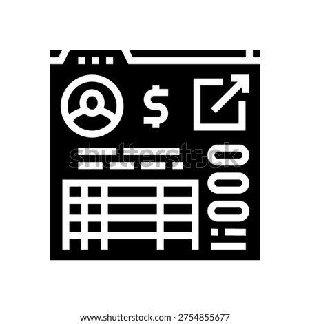 referral statistics glyph icon vector. referral statistics sign. isolated symbol illustration