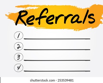 Referrals Blank List, vector concept background