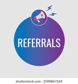 Recomendaciones Botón, Anuncio, etiqueta, Plantilla para el Sitio web. texto de Recomendaciones con el icono colorido del megáfono
