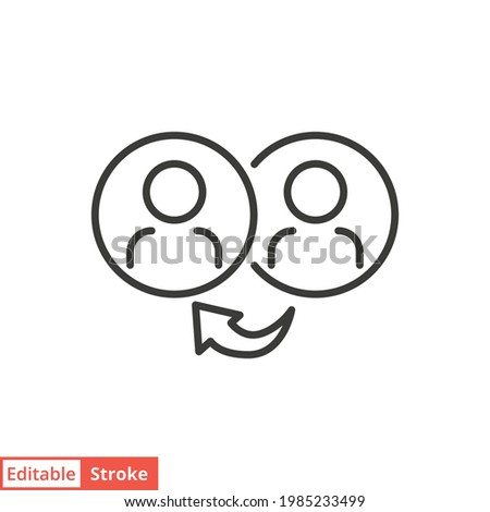 Referrals line icon. Simple outline style. Reference, business, communication, marketing, user, people, network concept. Vector illustration isolated on white background. Editable stroke EPS 10.