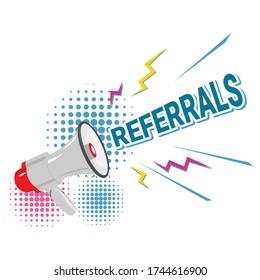 Referrals Sign Megaphone Vector Illustration Stock Vector (Royalty Free ...