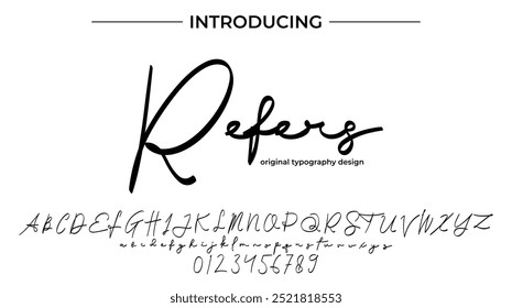 Pincel con estilo pintado con letras mayúsculas del Vector, alfabeto, tipo de letra