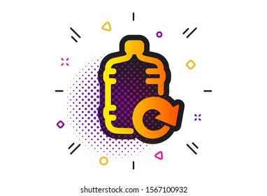 Refill aqua drink sign. Halftone circles pattern. Water cooler bottle icon. Liquid symbol. Classic flat refill water icon. Vector