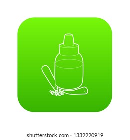 Refill bottle and cigarette icon in outline style isolated on white background