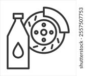 Refill Brake Fluid Outline Icon Vector Illustration