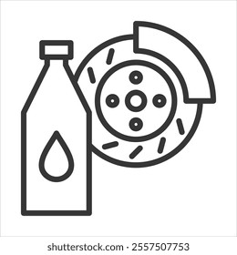 Refill Brake Fluid Outline Icon Vector Illustration