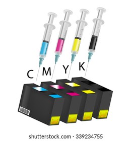 Refill cartridges. CMYK 