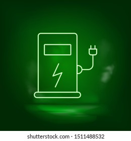Refill, charge, eco neon vector icon. Save the world, green neon.