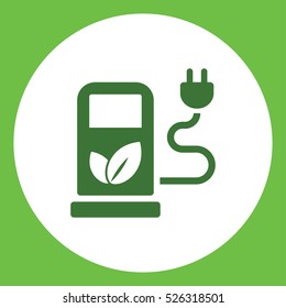 refill ecology bio electric green simple icon in circle