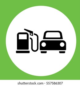 refill electric car automobile eco automobile icon simple black in white circle