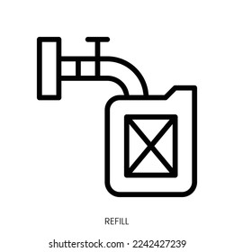 Nachfüllsymbol. Line Art Design einzeln auf weißem Hintergrund