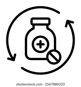 Refill Icon Lineal Style Vector Illustration