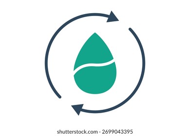 ícone de reabastecimento. ícone sólido estilo. ícone relacionado a zero desperdício. elementos de água ilustração vetorial