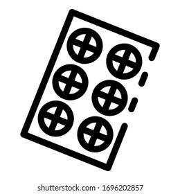 Refill pill package icon. Outline refill pill package vector icon for web design isolated on white background