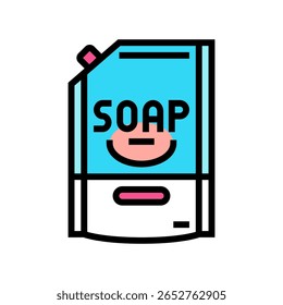refill pouch liquid soap color icon vector. refill pouch liquid soap sign. isolated symbol illustration