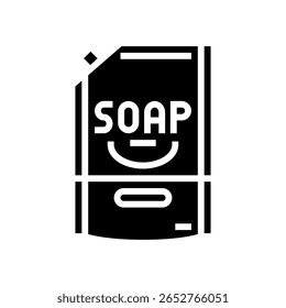 refill pouch liquid soap glyph icon vector. refill pouch liquid soap sign. isolated symbol illustration