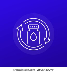 refill water bottle icon in line style, vector