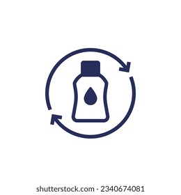 icono de la botella de agua de repuesto en blanco