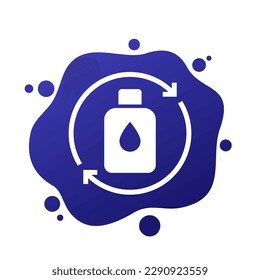 icono del vector de botellas de agua de recarga