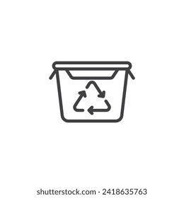 Refillable container line icon. Recycling box linear style sign for mobile concept and web design. Reusable Travel Container outline vector icon. Symbol, logo illustration. Vector graphics