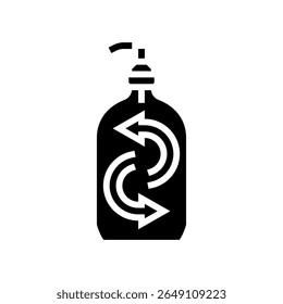 refillable soap bottle glyph icon vector. refillable soap bottle sign. isolated symbol illustration