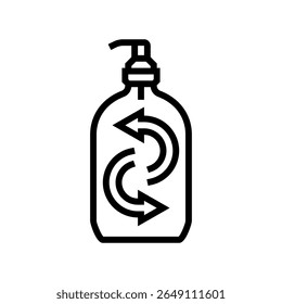 refillable soap bottle line icon vector. refillable soap bottle sign. isolated contour symbol black illustration
