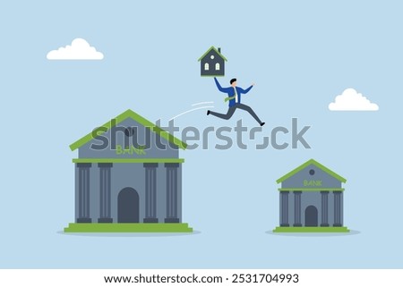 Refinance change mortgage agreement to new bank, Entrepreneur moves his residence to a different financial institution.