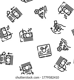 Refinance Financial Seamless Pattern Vector Thin Line. Illustrations