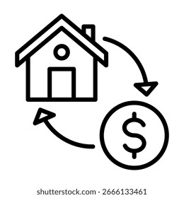 Refinance Icon Line Design Vector Illustration