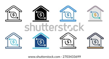 Refinance icon set multiple style collection 
