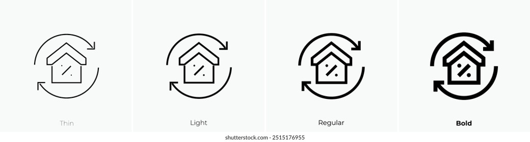 refinance icon. Thin, Light Regular And Bold style design isolated on white background