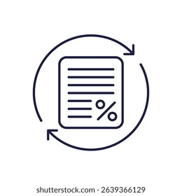 refinance line icon, lower interest rate design