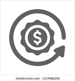 Icono de refinanciación, hipoteca. Gráficos vectoriales grises.