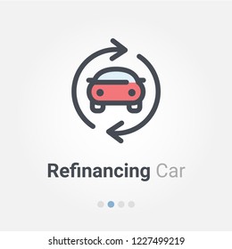 Refinancing Car Vector Icon