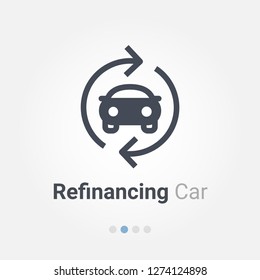 Refinancing Car Vector Icon