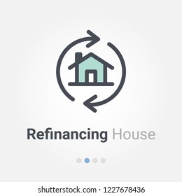 Refinancing House Vector Icon