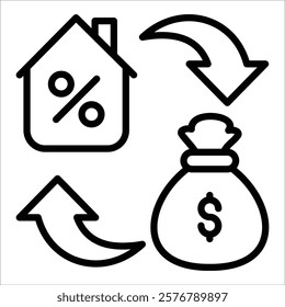 Refinancing Icon Element For Design
