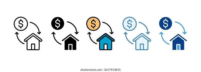 Refinancing Icon Set Multiple Style Collection